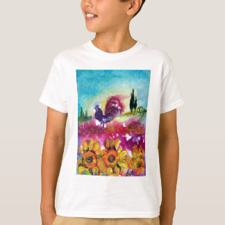 CAMISETA FLUJOS Y ROOSTER NEGRO