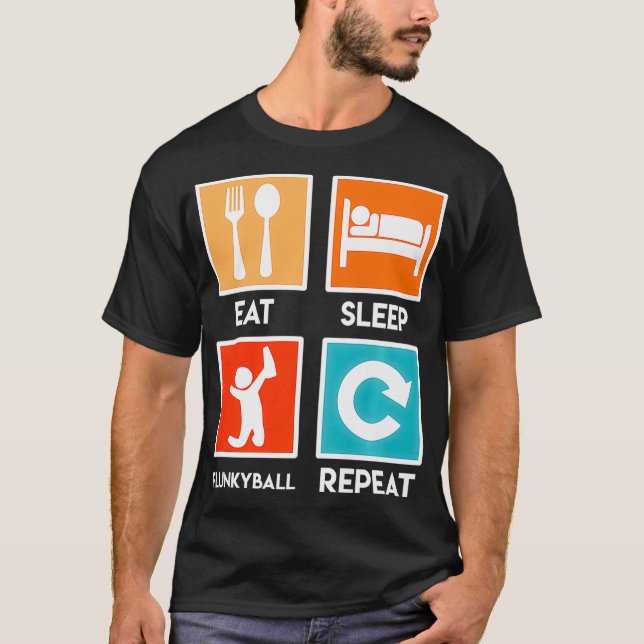 Camiseta Flunky Ball juego de bebida Flunkyball Eat Sleep R (Anverso)