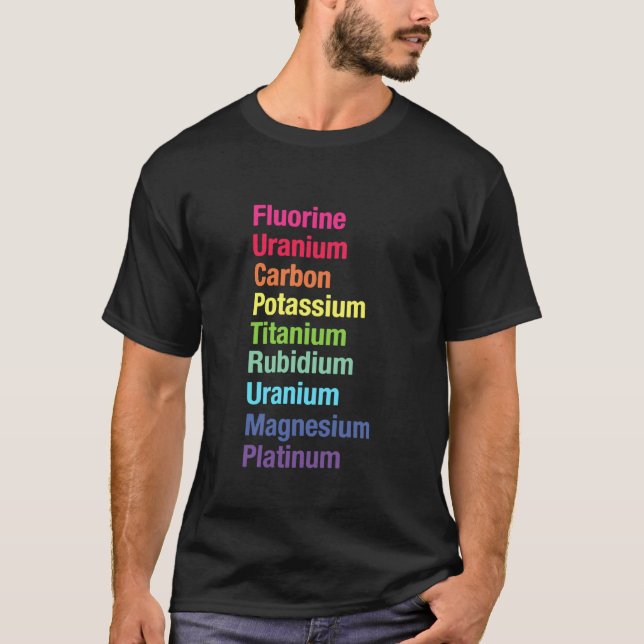Camiseta Flúor Uranio Carbono Potasio Titanio (Anverso)