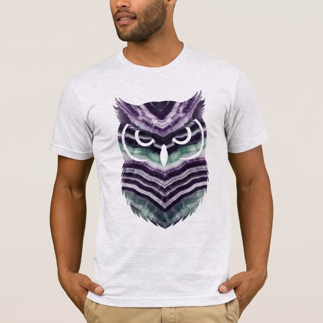Camiseta Fluorite Crystal Owl Silhouette (Anverso)