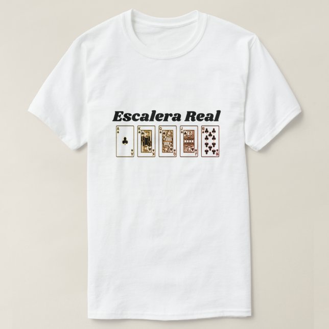Camiseta Flush y texto en español: Escalera Real (Diseño del anverso)
