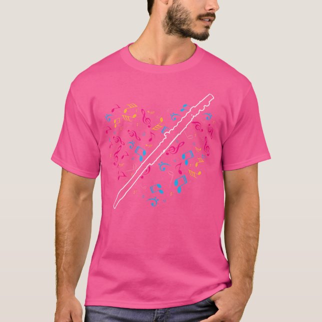 Camiseta Flute de Heart Music Notes (Anverso)