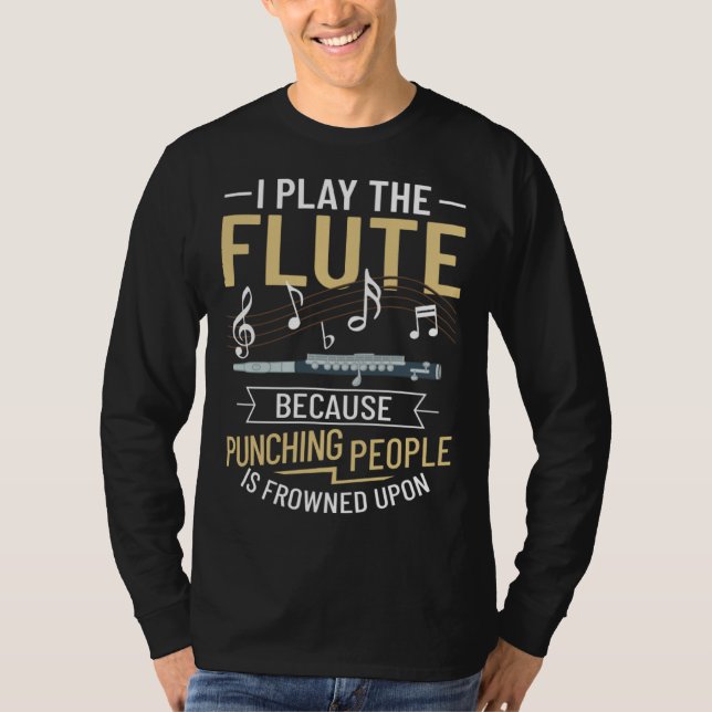 Camiseta Flute Music Instrument Notes Flutist Player Beginn (Anverso)