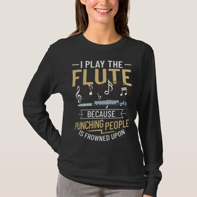 Camiseta Flute Music Instrument Notes Flutist Player Beginn (Anverso)