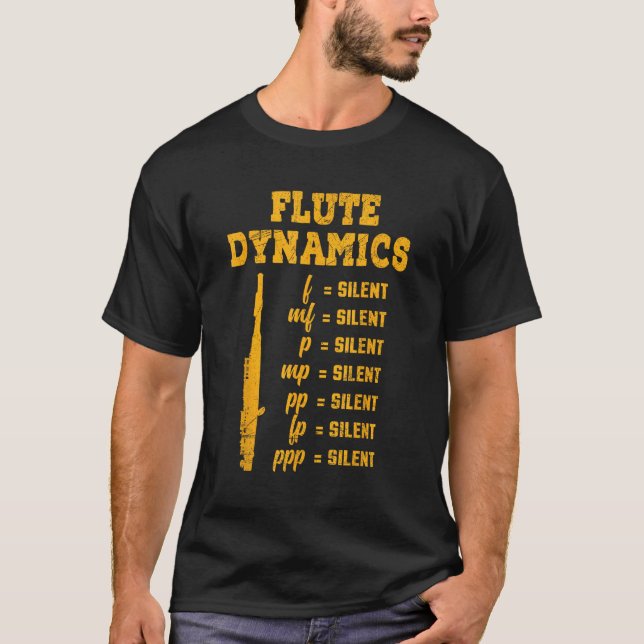 Camiseta Flute Player Woodwind Instrument Musical Flutist M (Anverso)