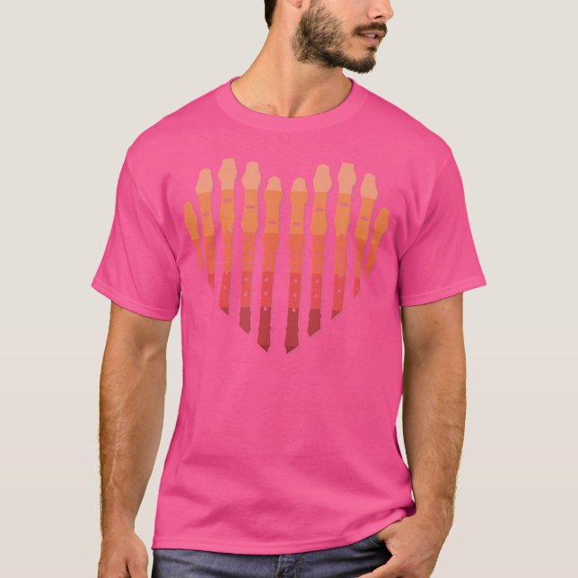 Camiseta Flute Recorder Flute Heart (Anverso)