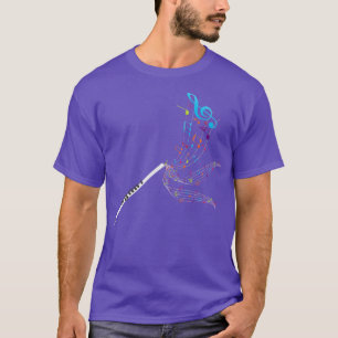 Camiseta Flutista, músico de flauta colorida
