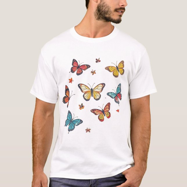 Camiseta Flutter de mariposa colorida - Mariposa acuática (Anverso)