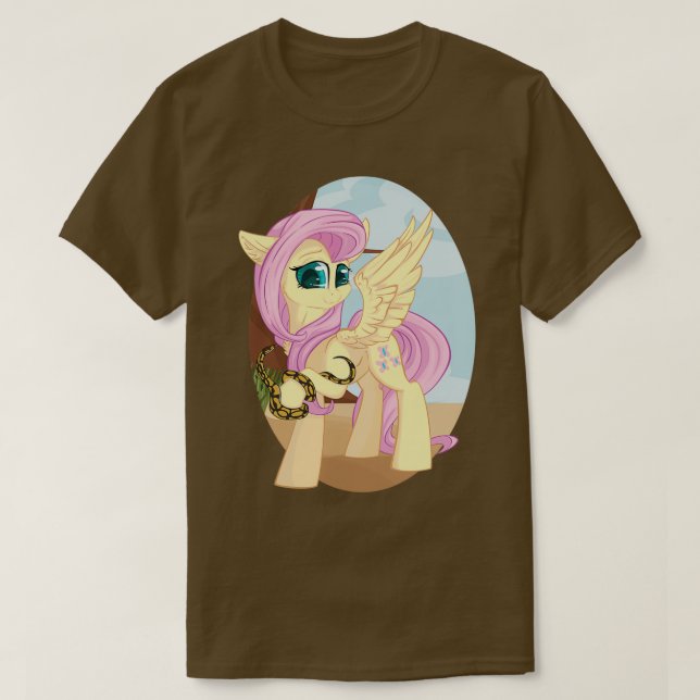 Camiseta Fluttershy con Ball Python MS Paint Gleamy Dreams (Diseño del anverso)