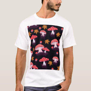 Camiseta Fly agaric, hojas de arce impresas