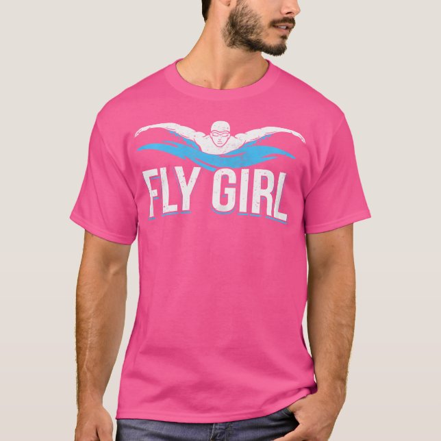 Camiseta Fly Chica Natación Mariposa Equipo De Natación (Anverso)