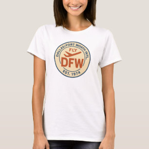 Camiseta Fly DFW Airport Badge - Dallas Fort Worth