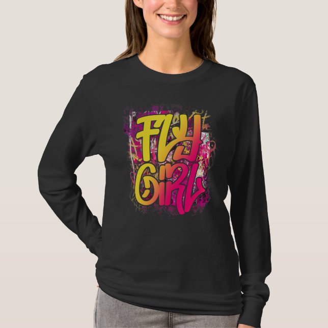 Camiseta Fly Girl 80s 90s Old School Hip Hop Girls (Anverso)