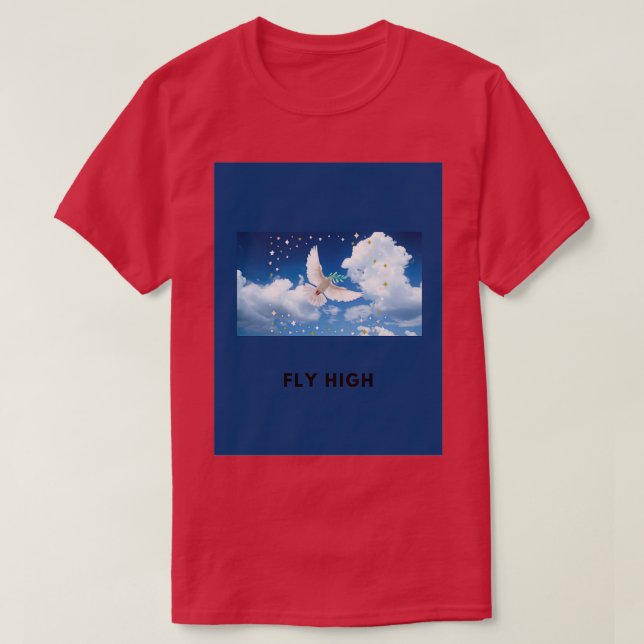 Camiseta Fly high design white dove (Diseño del anverso)