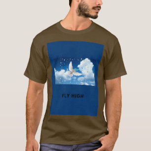 Camiseta Fly high design white dove 2