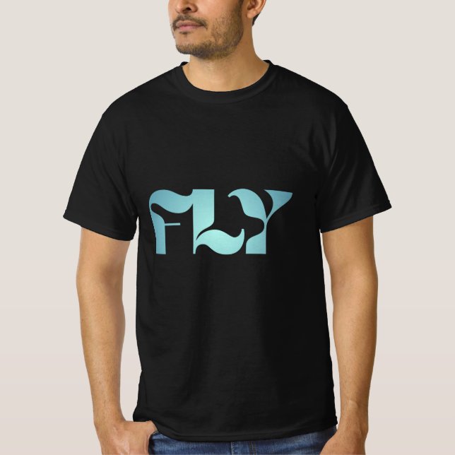 Camiseta FLY - Modern Minimalist Typography Graphic T-Shirt (Anverso)