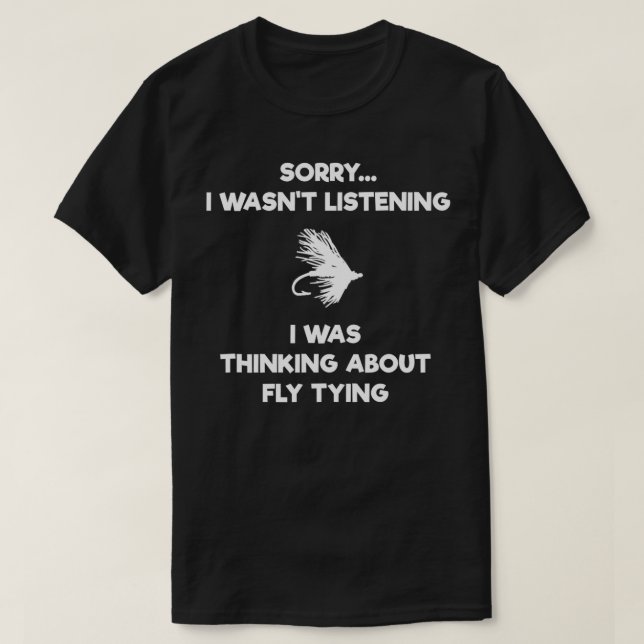 Camiseta Fly Tying Funny Fly Tyer Listado (Diseño del anverso)