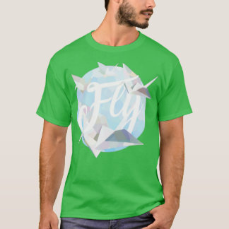 Camiseta fly with paper cranes