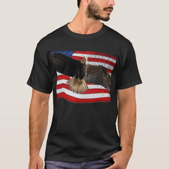 Camiseta Flying Bald Eagle USA Regalo Patriótico (Anverso)