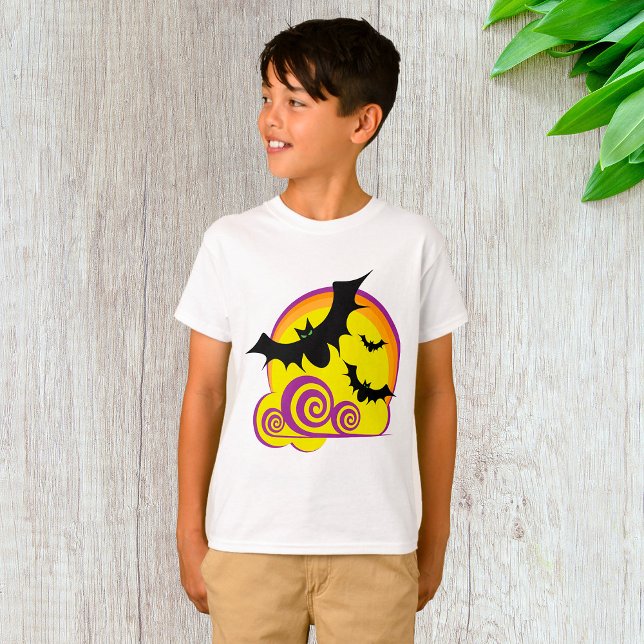 Camiseta Flying Bats Halloween Noche Full Moon Swirls (Subido por el creador)