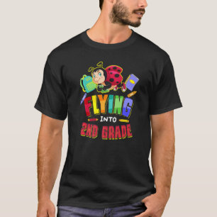 Camiseta Flying Into 2nd Grade Ladybug Back To School First
