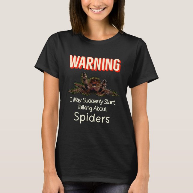 Camiseta Flying Jumping Spider Warning Spooder Mom Spooder  (Anverso)