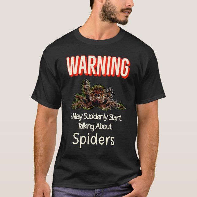 Camiseta Flying Jumping Spider Warning Spooder Mom Spooder  (Anverso)