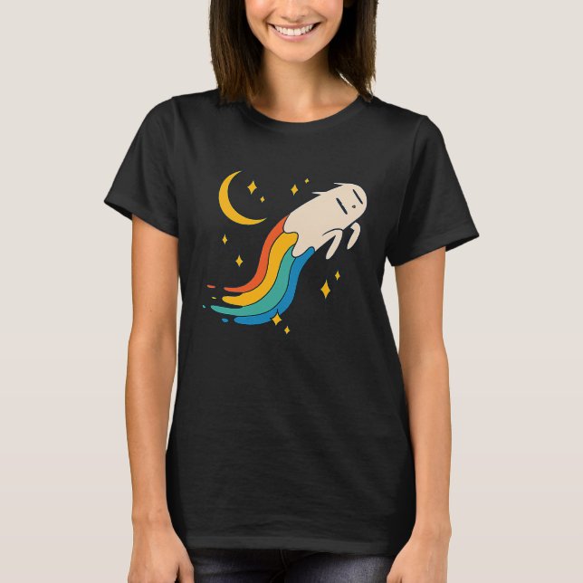 Camiseta Flying Rainbow Cat Meme Cat Emo Soft Grunge EGirl (Anverso)