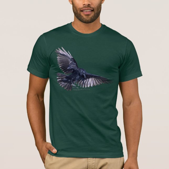 Camiseta Flying Raven Wildlife Art Fashion (Anverso)