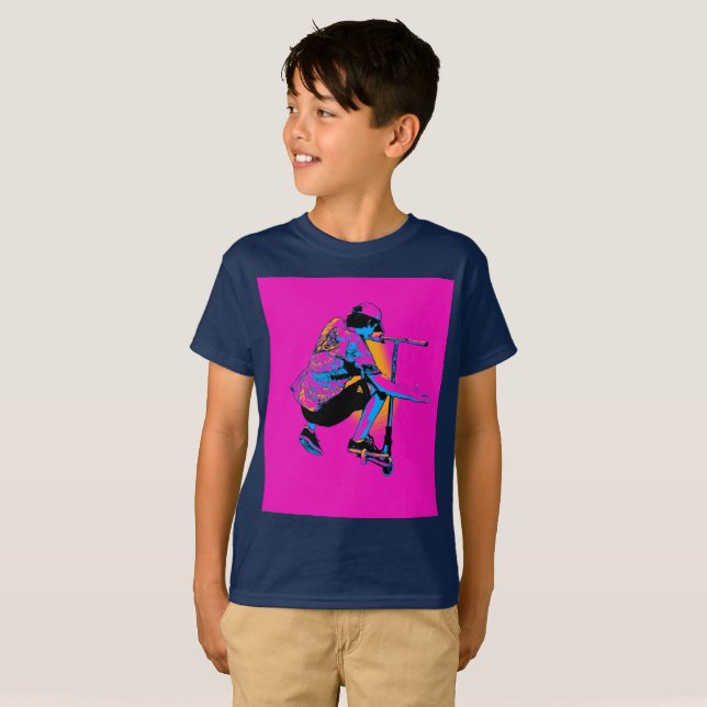 Camiseta Flying Scooter Pro - Stunt Scooter Boy (Anverso completo)