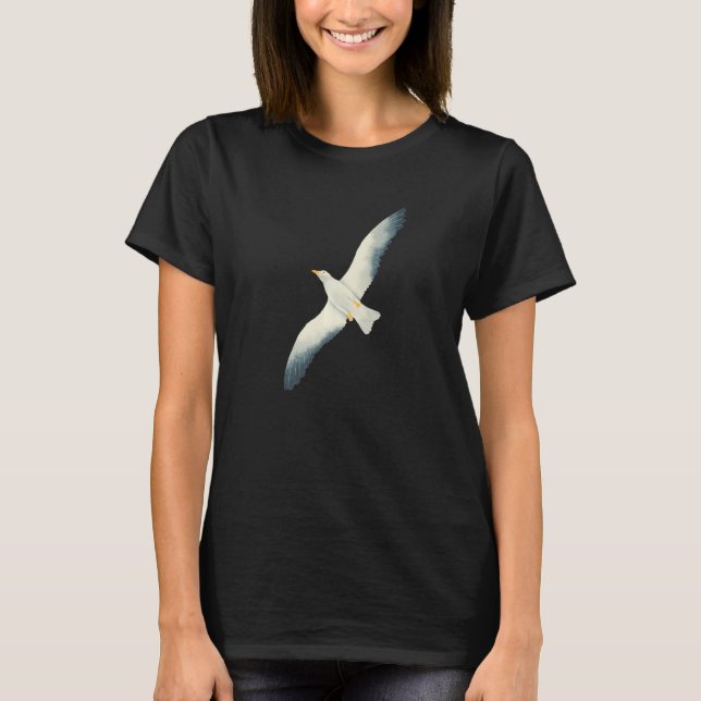 Camiseta Flying Seagull Seabird Bird Wings Wide Open Cool W (Anverso)