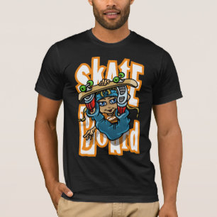 Camiseta Flying skateboarder and graffiti