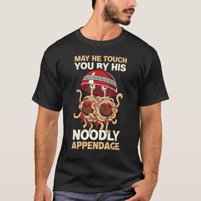 Camiseta Flying Spaghetti Monster FSM Touch By His Noodly A (Anverso)