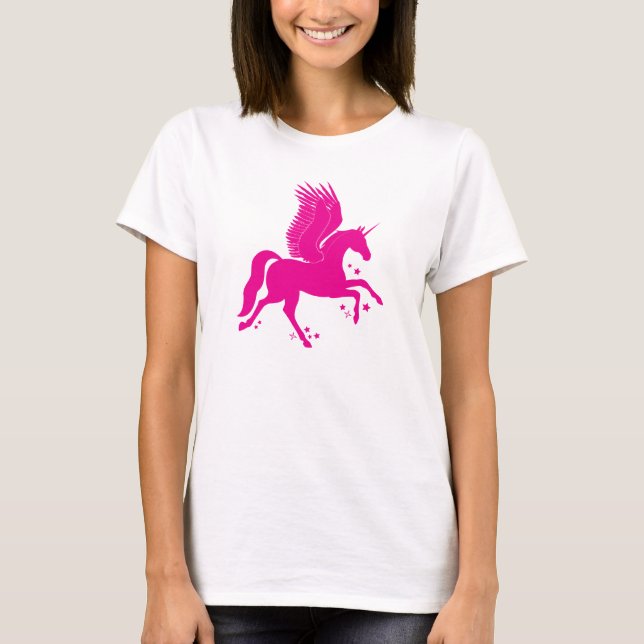 Camiseta Flying Unicorn, Pegacorn, en Silhouette (Anverso)