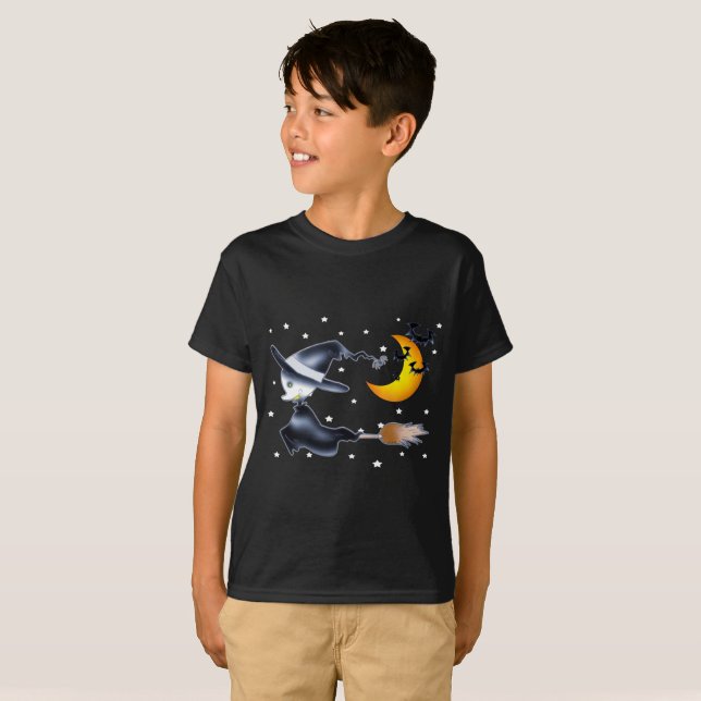 Camiseta Flying Witch on Halloween Night (Anverso completo)