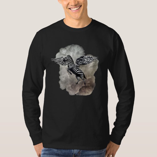 Camiseta Flying Zebra in Storm Clouds (Anverso)