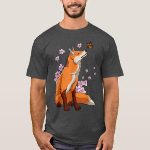 Camiseta Fo con flor de cerezo Sakura japonés con mariposa