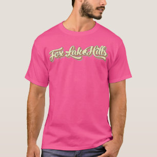 Camiseta Fo Lake Hills T Retro Art Baseball Font Vintage
