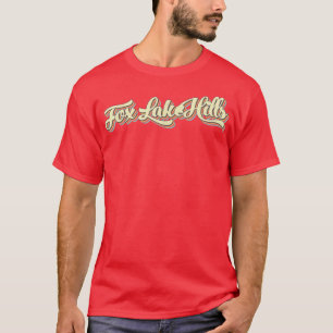 Camiseta Fo Lake Hills T Retro Art Baseball Font Vintage 14