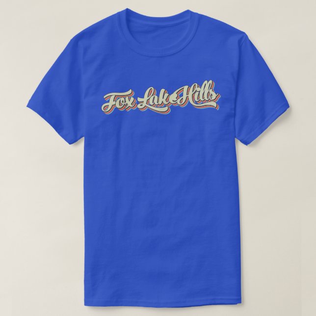 Camiseta Fo Lake Hills Tshirt Retro Art Baseball Font Vinta (Diseño del anverso)