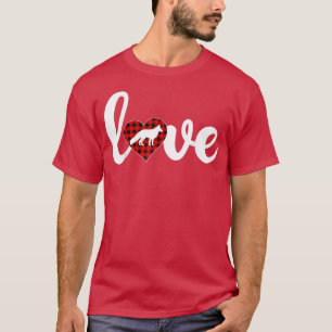 Camiseta Fo Lover Buffalo Plaid Love Fo Valentines Day 1489