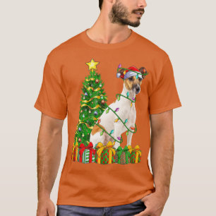Camiseta Fo Terrier Xmas Lighter Árbol Santa Fo Terrier Chr