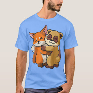 Camiseta Fo Y Meerkat Abrazando A Los Animales Cute Kawaii 