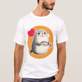 Camiseta Foca Adorable con Pescado