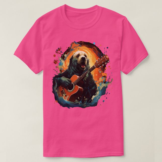 Camiseta Foca Arpa Tocando Guitarra (Diseño del anverso)
