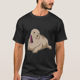 Camiseta Foca como peluquera con peine