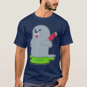 Camiseta Foca Cricket Bate de cricket