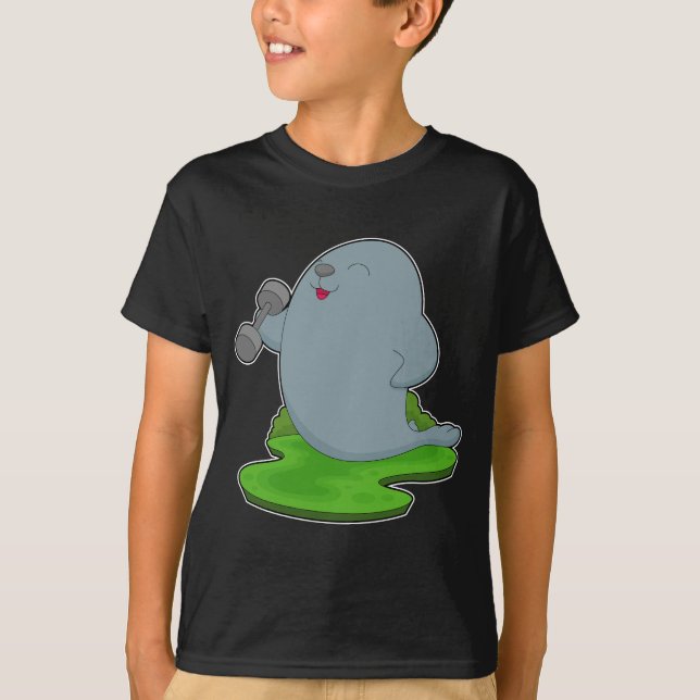 Camiseta Foca culturista mancuerna (Anverso)