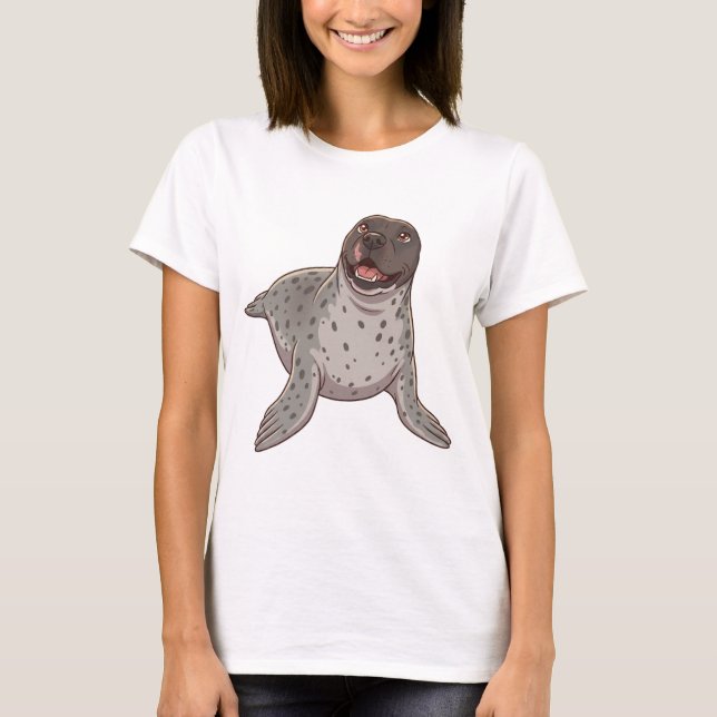 Camiseta Foca Feliz de Tierra Pequeña  (Anverso)