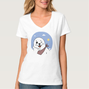 Camiseta Foca Guiñando con Bandana Haciendo el Signo Shaka